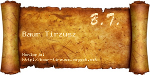Baur Tirzusz névjegykártya